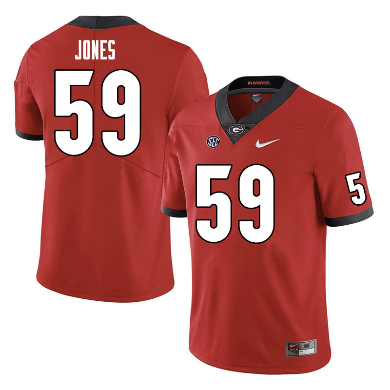 Men #59 Broderick Jones Georgia Bulldogs College Football Jerseys Sale-Red